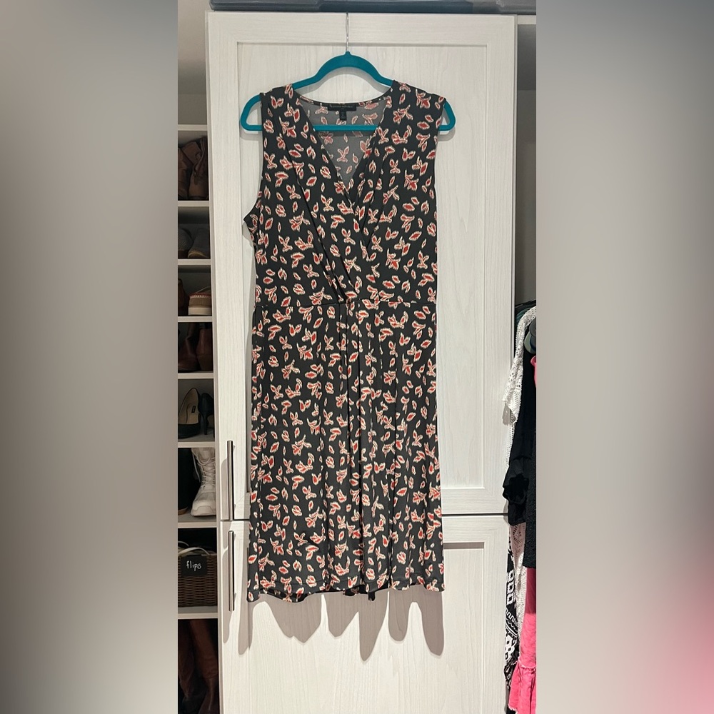 Floral Sleeveless Wrap Dress Banana Republic
